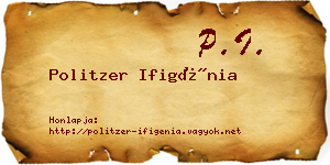 Politzer Ifigénia névjegykártya